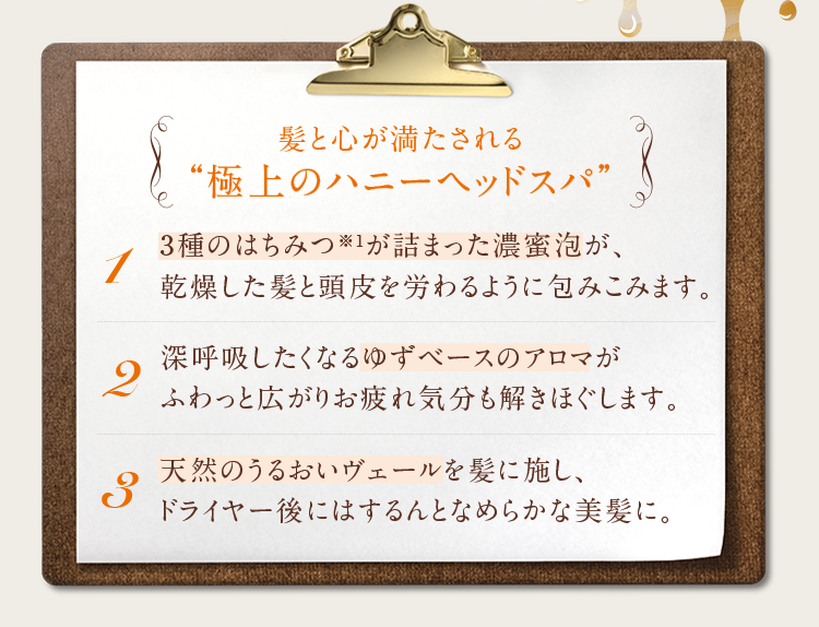 髪と心が満たされる極上のハニーヘッドスパ