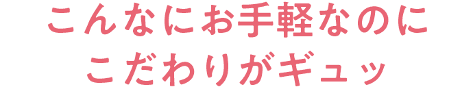 こんなにお手軽なのにこだわりがギュ