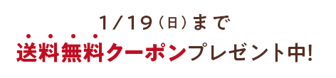 1/19（日）まで送料無料クーポンプレゼント中！