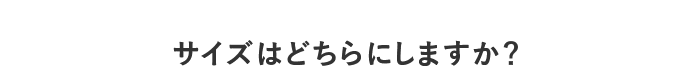 サイズはどちらにしますか？