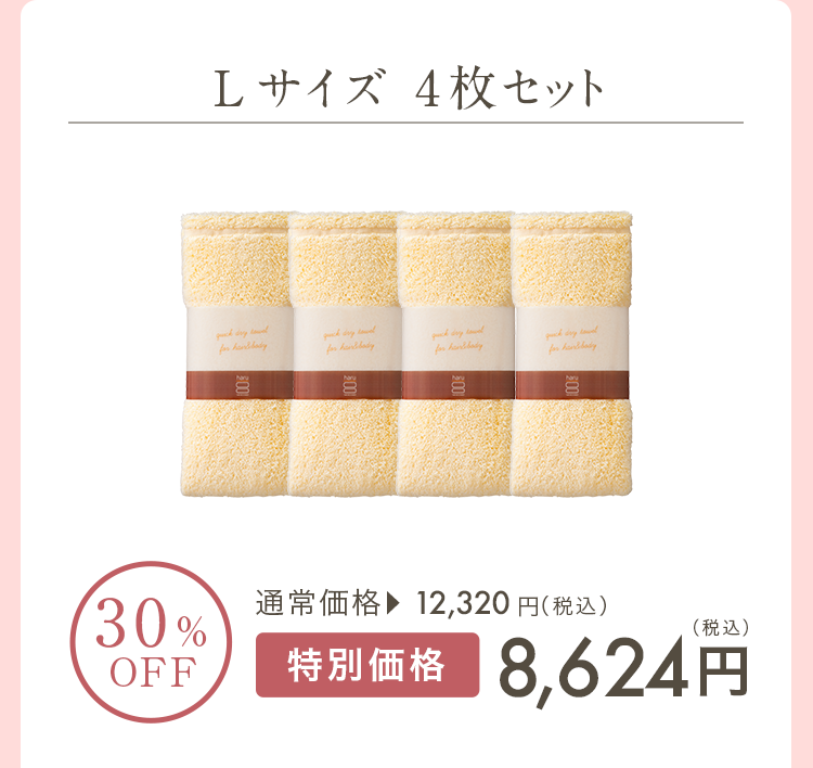 Lサイズ4枚セット 30%OFF 通常価格12,320円（税込）特別価格8,624円（税込）